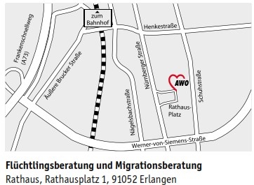 Wegbeschreibung Flüchtlingsberatung und Migrationsberatung im Rathaus